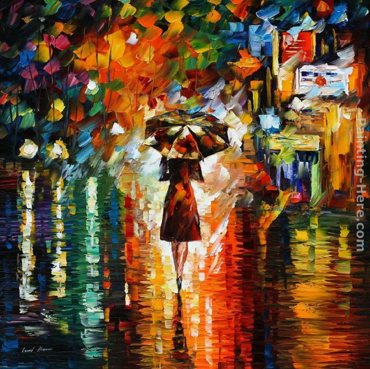 RAIN PRINCESS painting - Leonid Afremov RAIN PRINCESS art painting